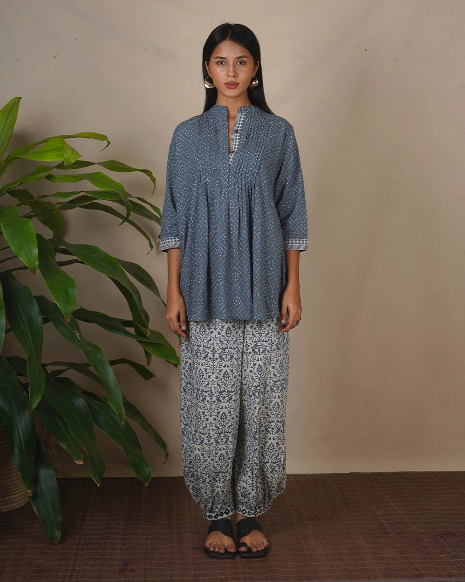 Silt Light Grey Block Printed Top - BMS - Image 6