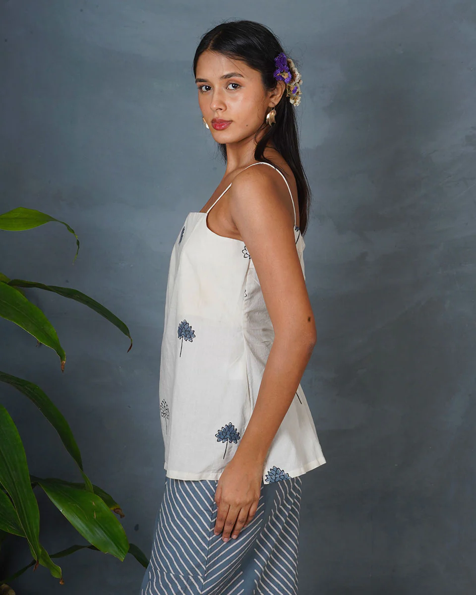 Soft Eclipse Ivory Block Printed Top - BMS - Image 5
