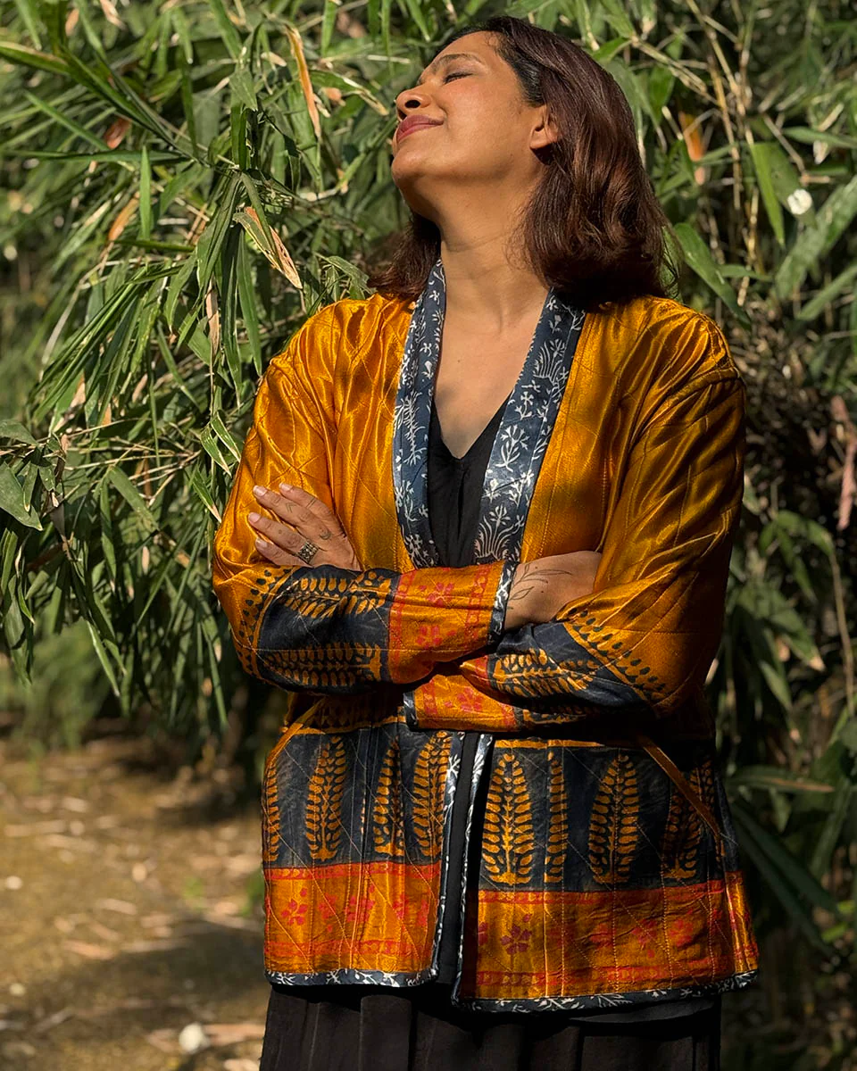 Softember Mashru Silk Reversible Quilted Jacket - Image 20