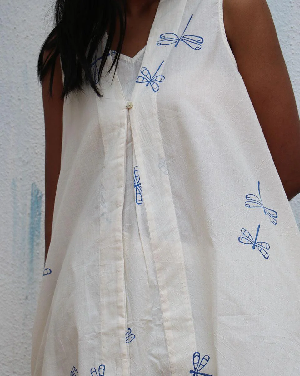 Soha Blockprinted Cotton Top - BGVL - Image 5