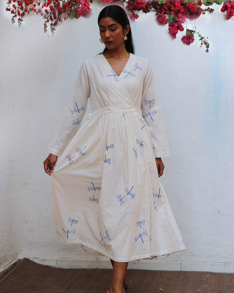 Soleil Blockprinted Cotton Dress - BGVL