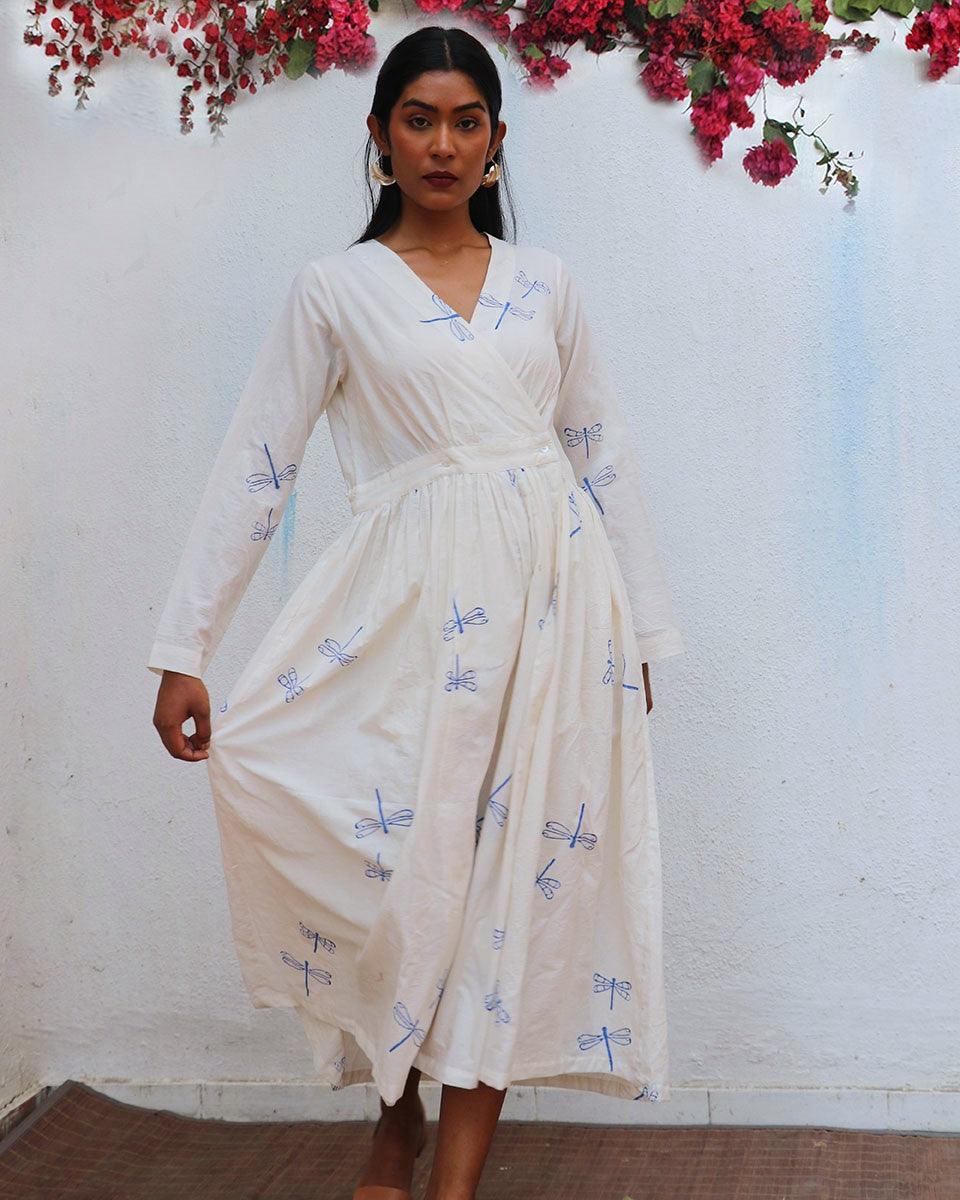 Soleil Blockprinted Cotton Dress - BGVL - Image 4