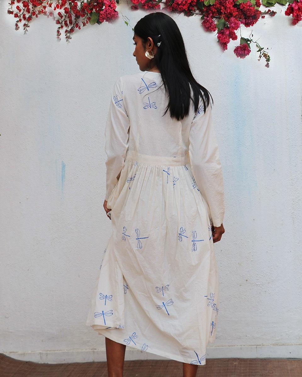 Soleil Blockprinted Cotton Dress - BGVL - Image 7