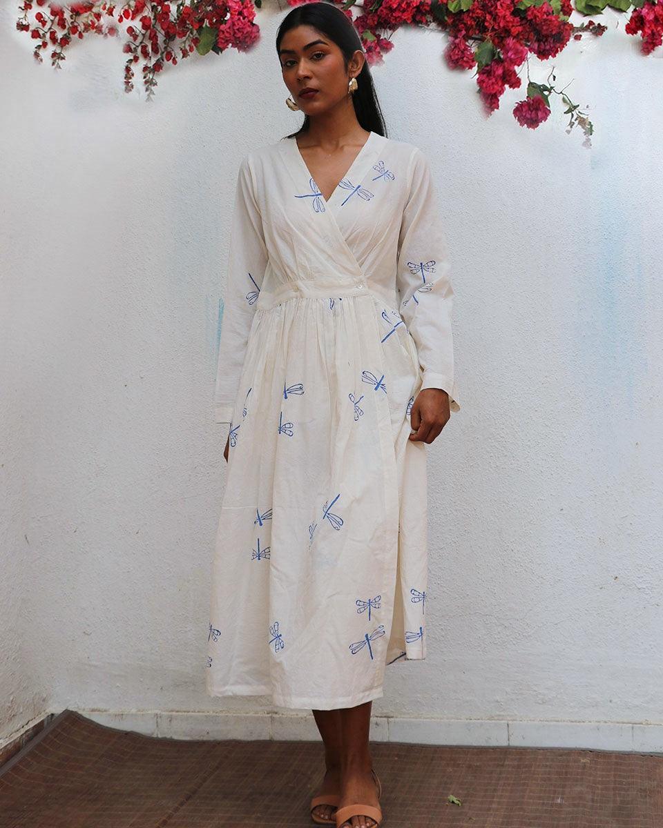 Soleil Blockprinted Cotton Dress - BGVL - Image 8