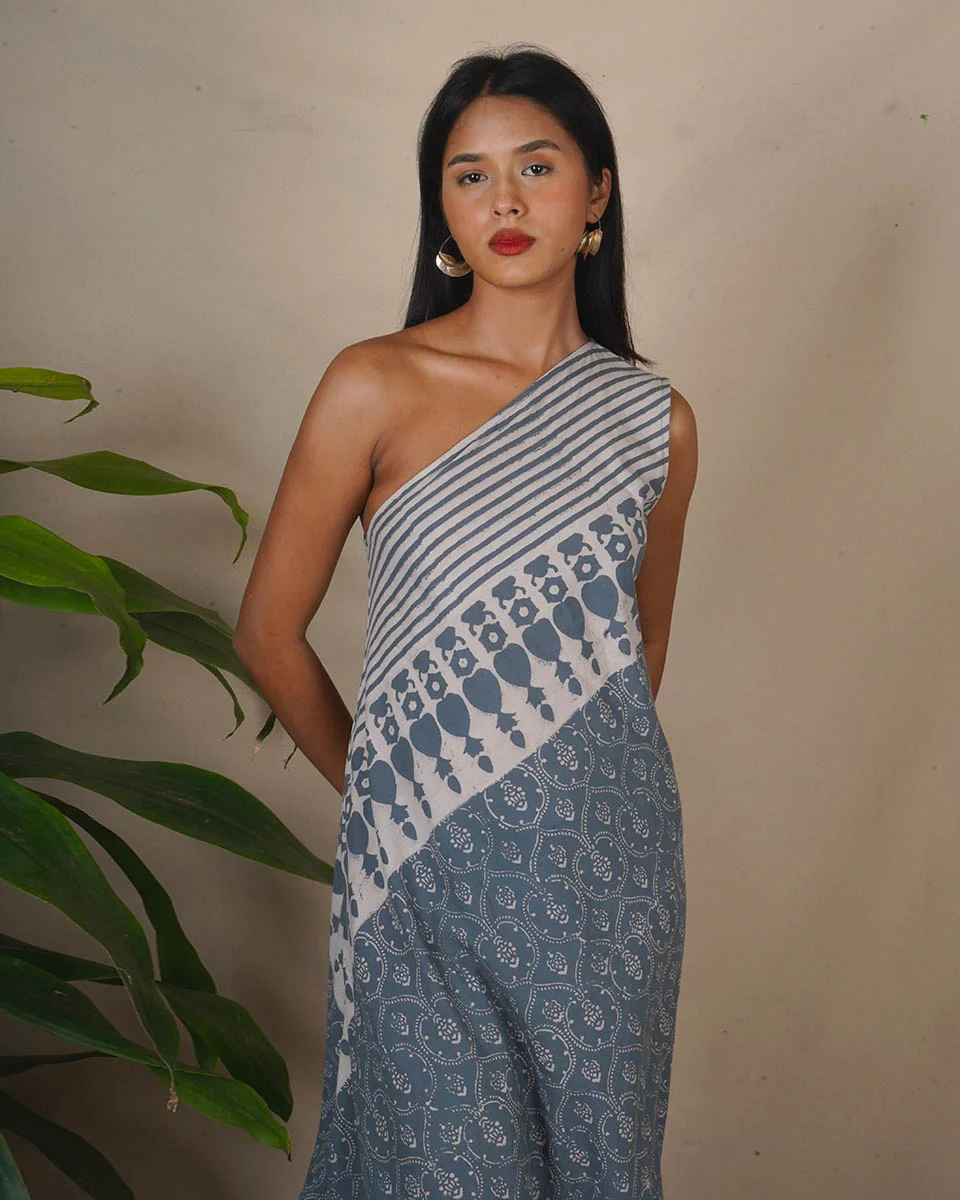 Steel Hush Grey Block Printed Dress - BMS - Image 11