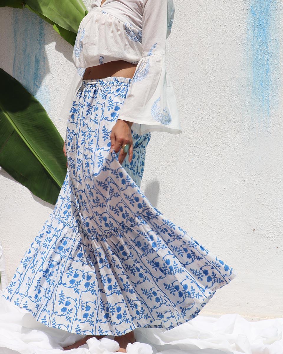 Stella Handprinted Cotton Skirt - WITC - Image 2