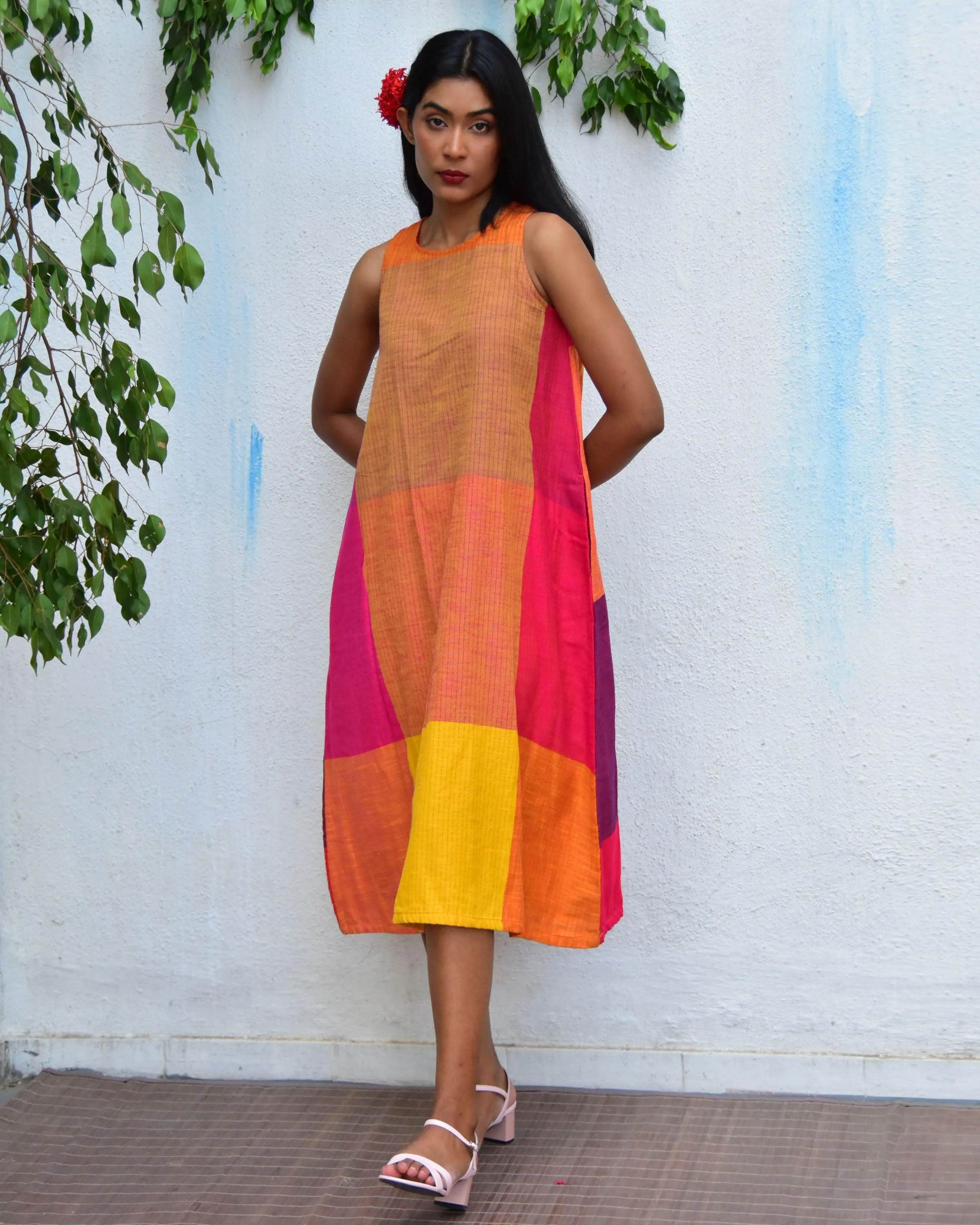 Summer Skies Handwoven Cotton Dress - Rc - Image 2