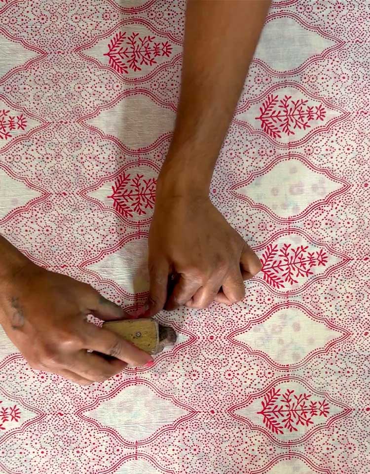 Sunflower’s Sheen Blush Pink Block printed Kurti - MMG - Image 3