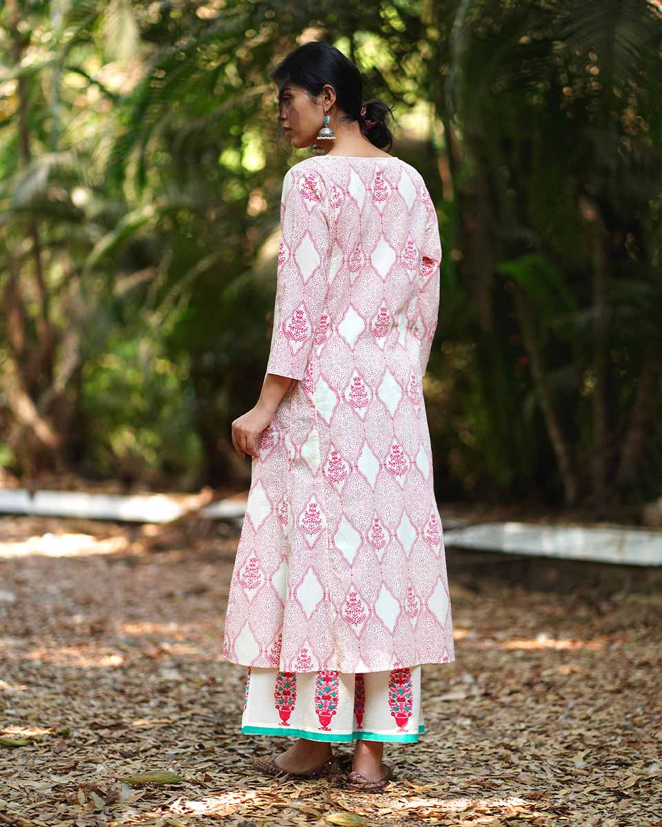 Sunflower’s Sheen Blush Pink Block printed Kurti - MMG - Image 6