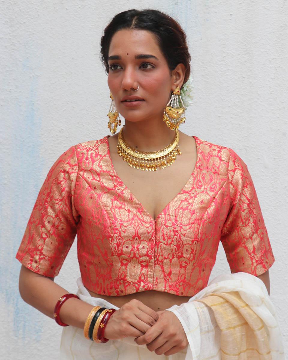 Tarini Brocade Blouse - Onam - Image 2