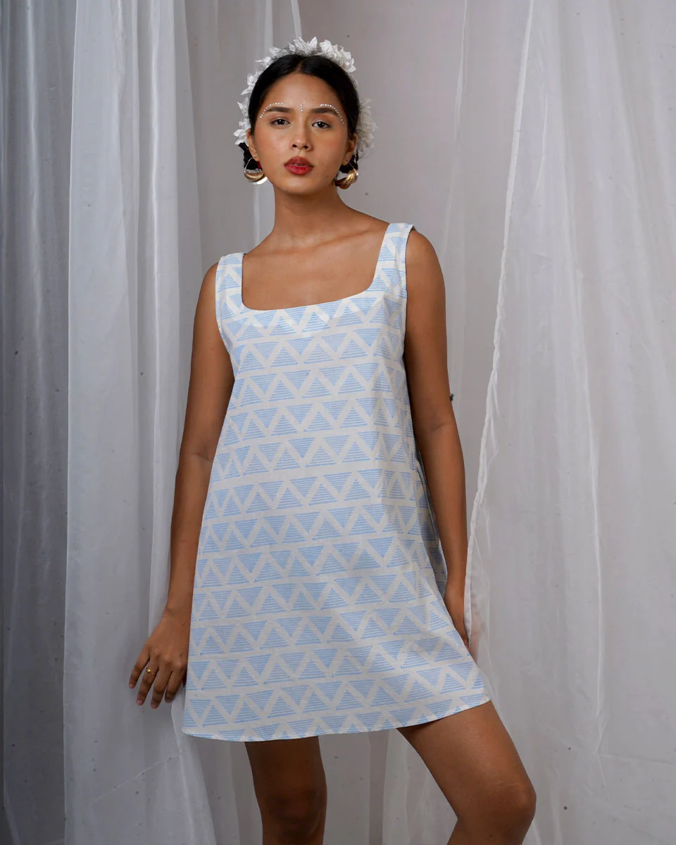 Taru Ivory Hand Block Printed Dress-BAD - Image 4