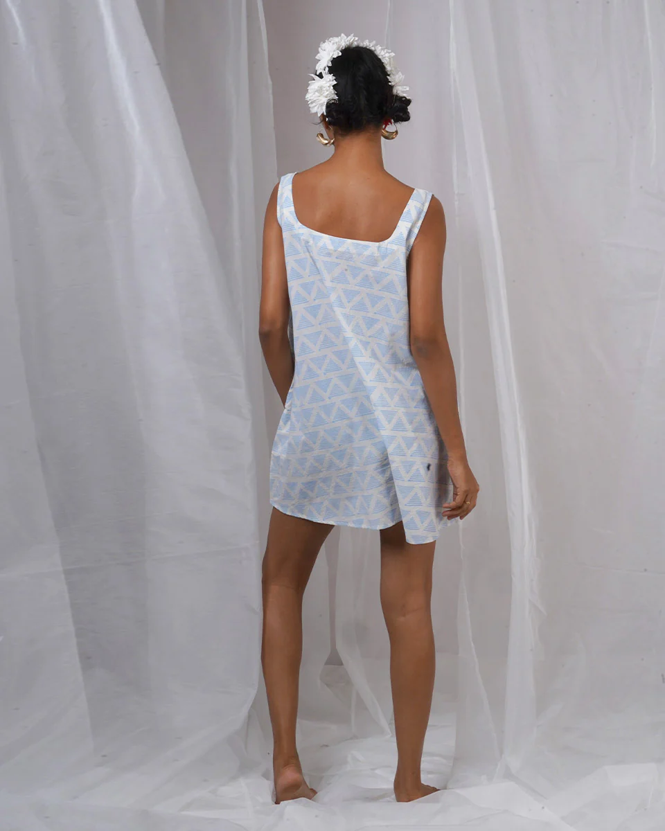 Taru Ivory Hand Block Printed Dress-BAD - Image 8