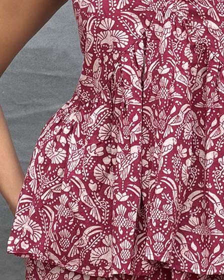 Tracing Wildwood Blockprinted Cotton Top - Image 5