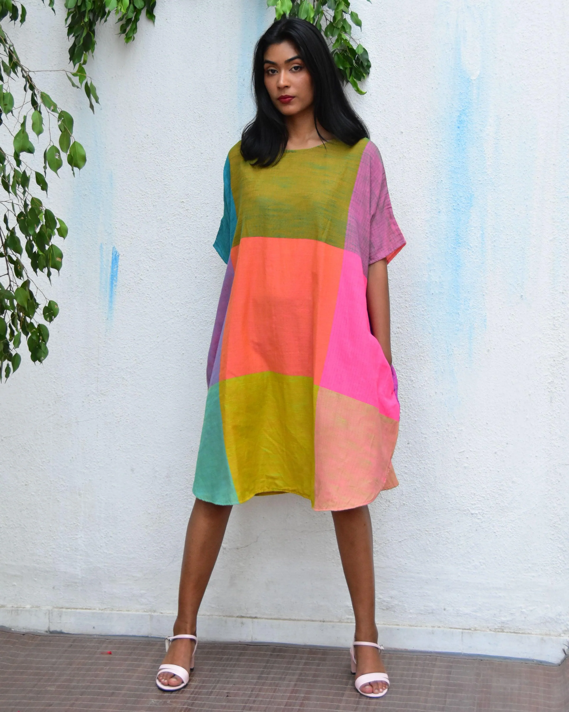 Tropical Tides Freesize Handwoven Cotton Dress - Rc - Image 2
