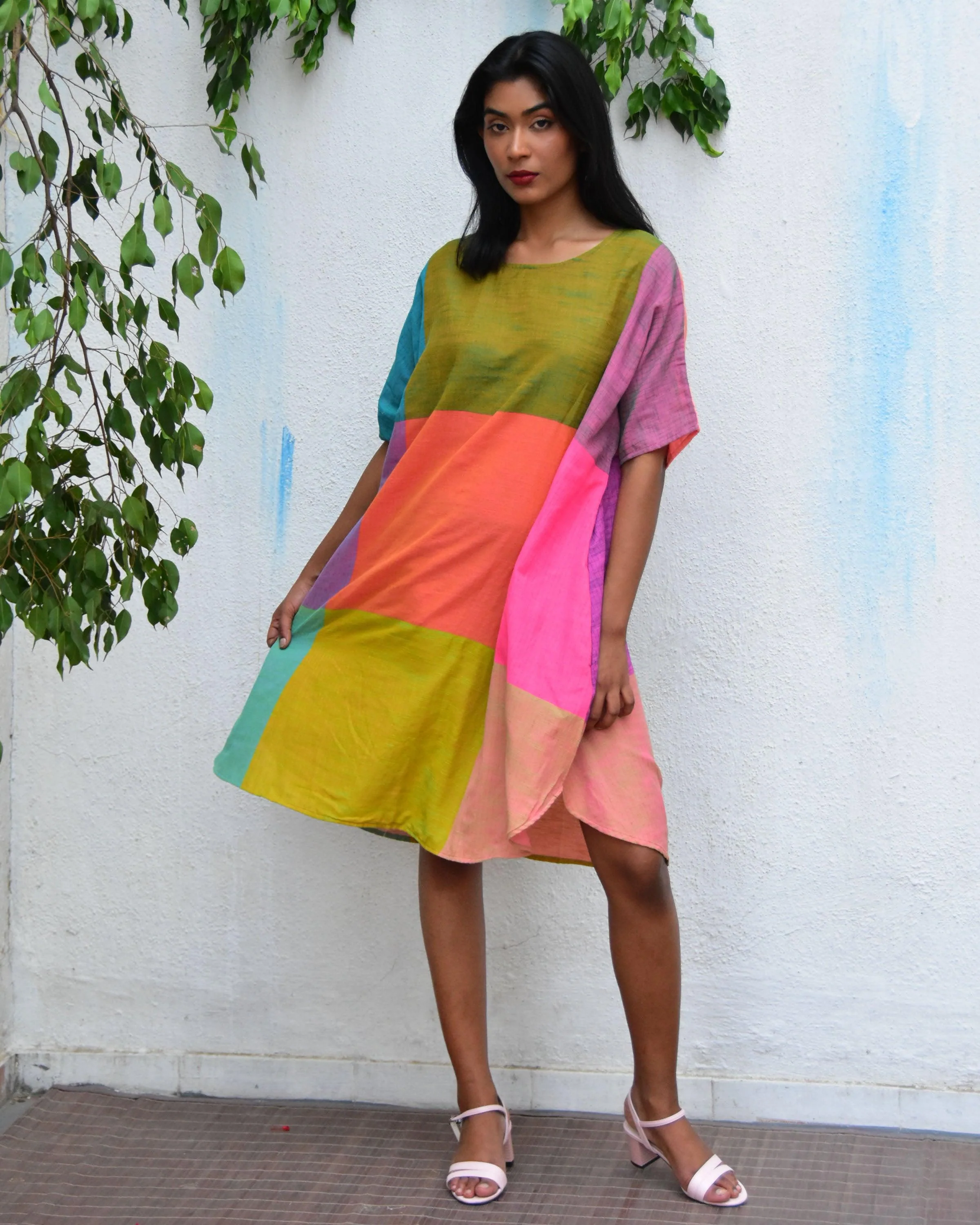 Tropical Tides Freesize Handwoven Cotton Dress - Rc - Image 4