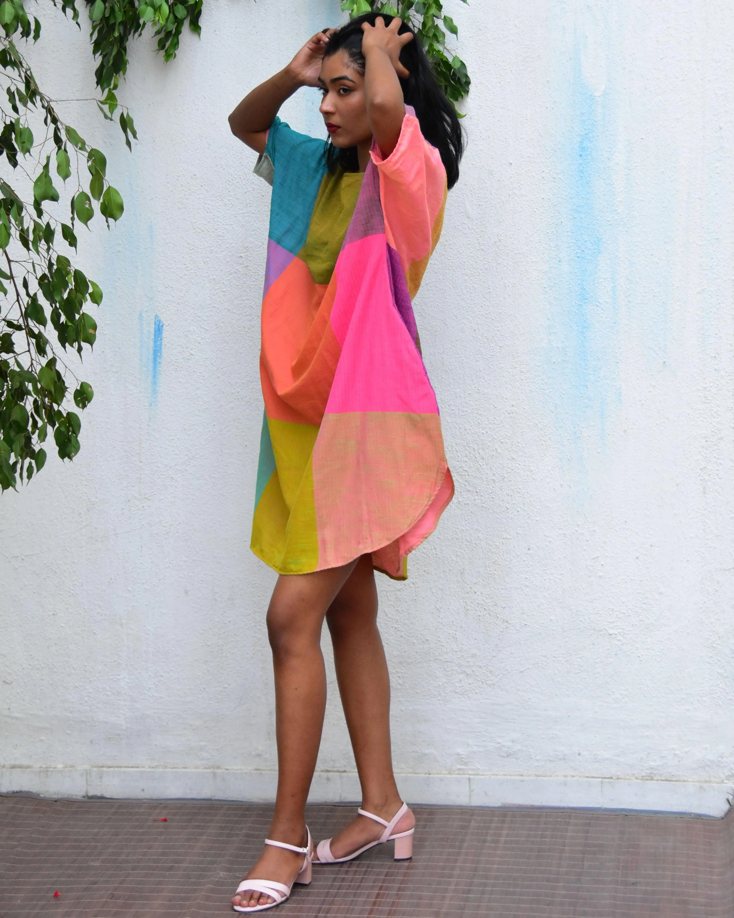 Tropical Tides Freesize Handwoven Cotton Dress - Rc - Image 5