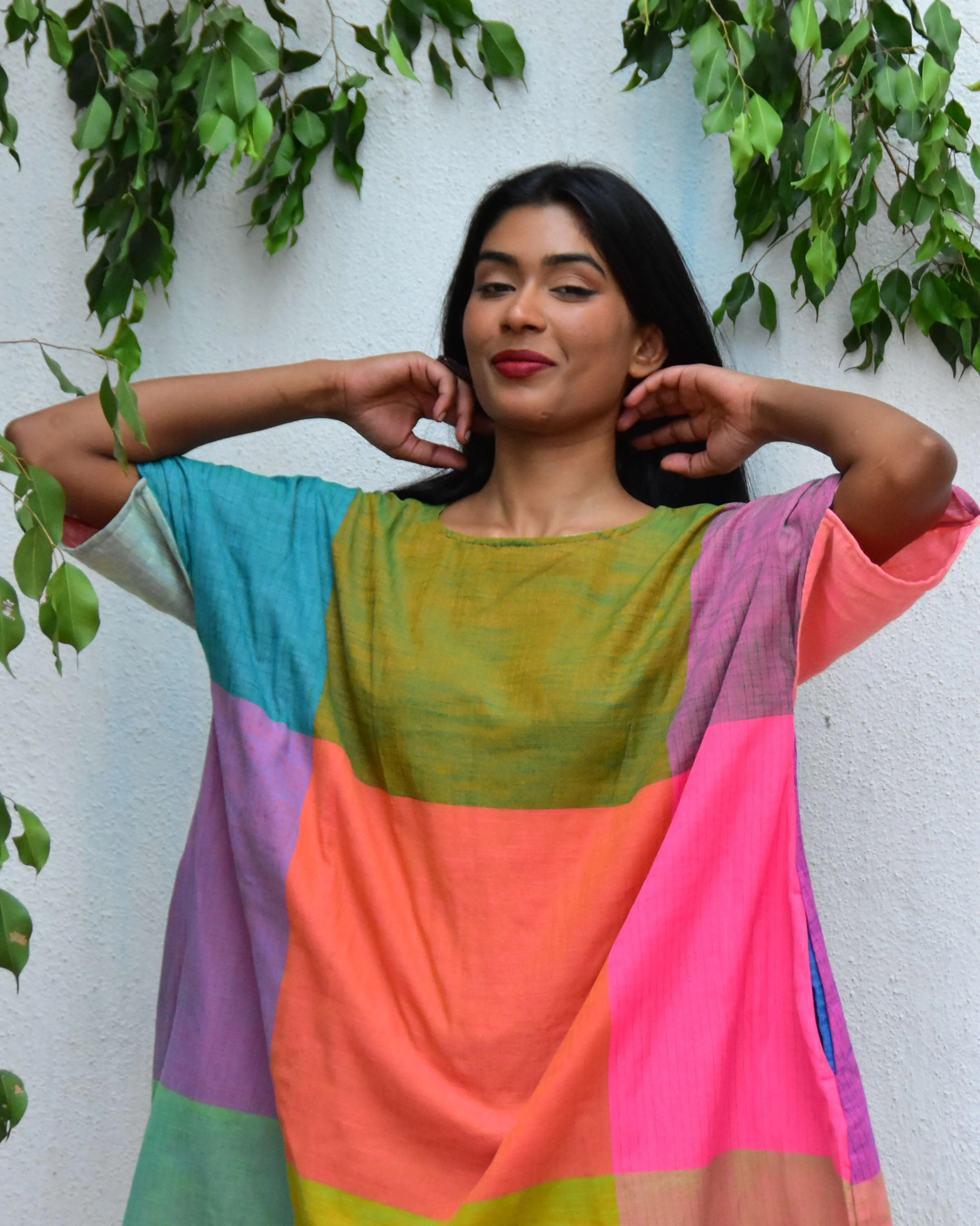 Tropical Tides Freesize Handwoven Cotton Dress - Rc - Image 6