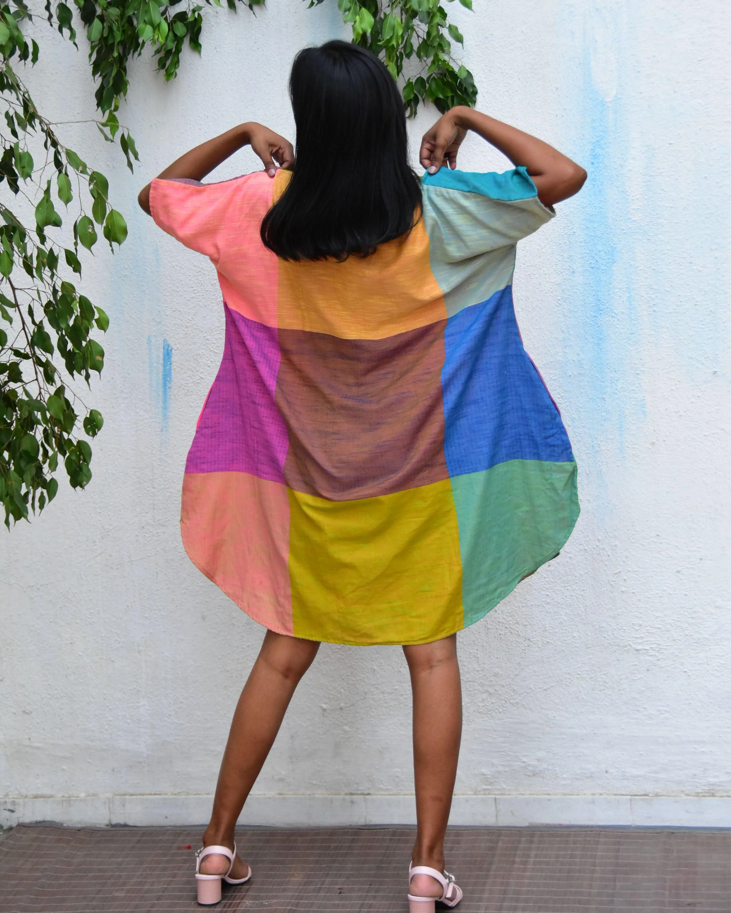 Tropical Tides Freesize Handwoven Cotton Dress - Rc - Image 9