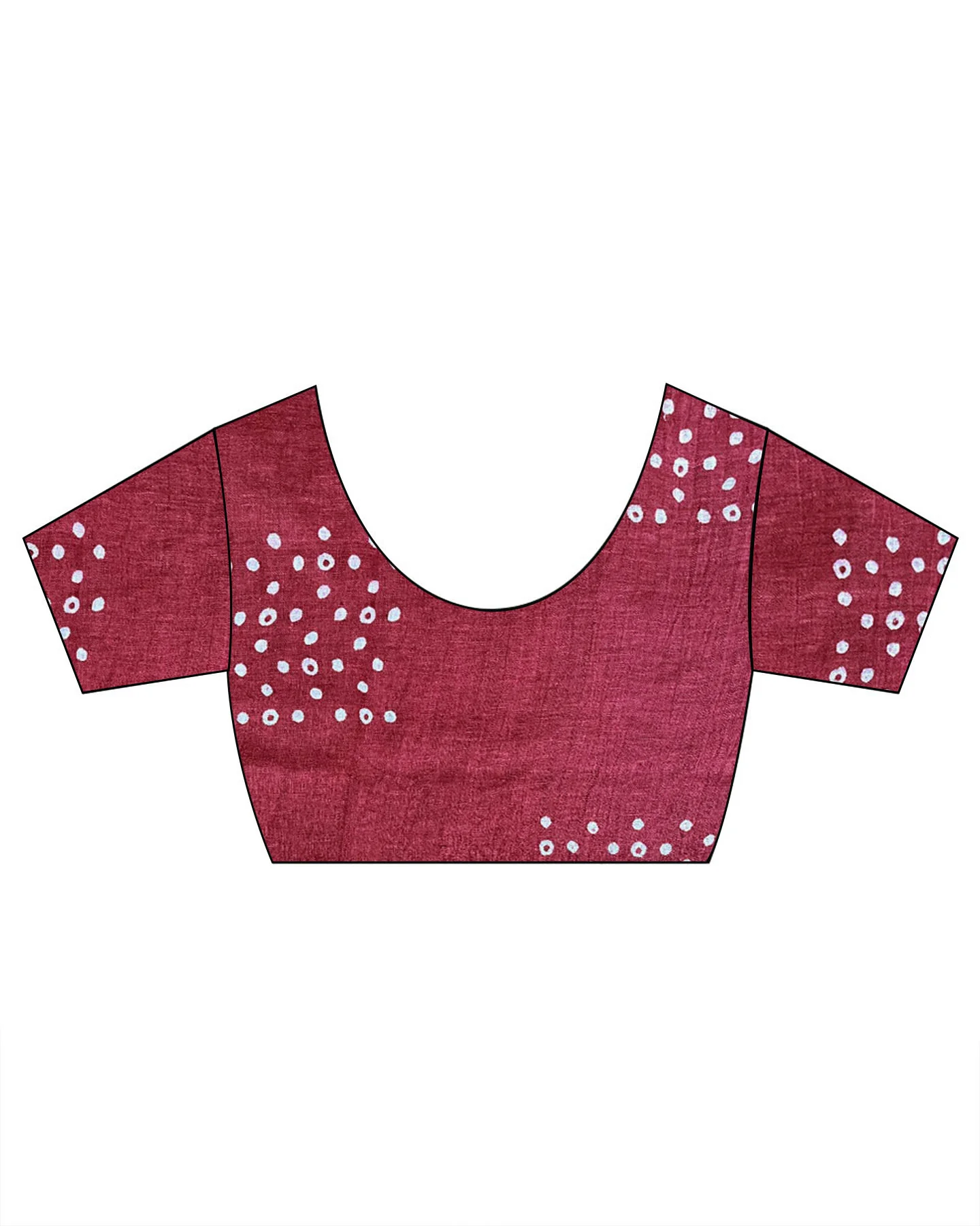 Urvi Maroon Handblock Linen Saree - TARA - Image 12
