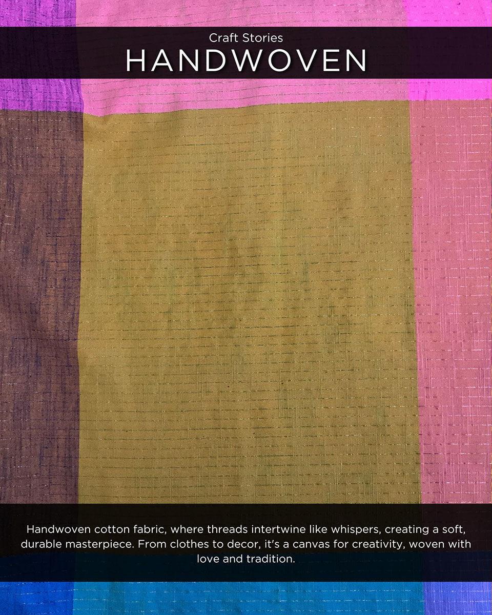 Uvakai Handwoven Cotton Saree- Madras - Image 3
