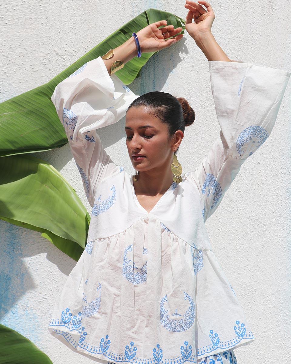 Varsha Handprinted Cotton Top - WITC - Image 2
