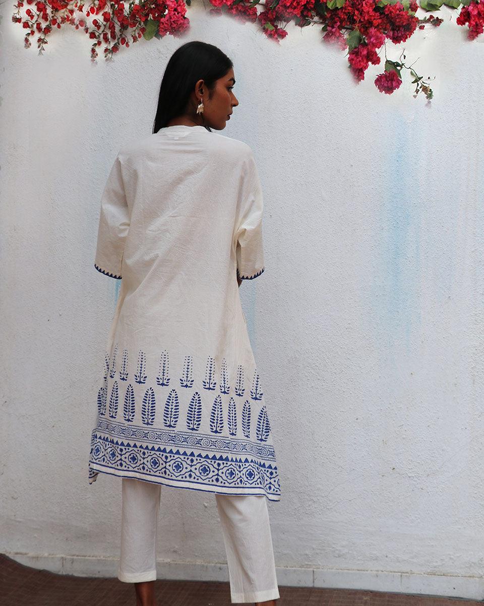 Vasara Blockprinted Cotton Kurta Set - BGVL - Image 5