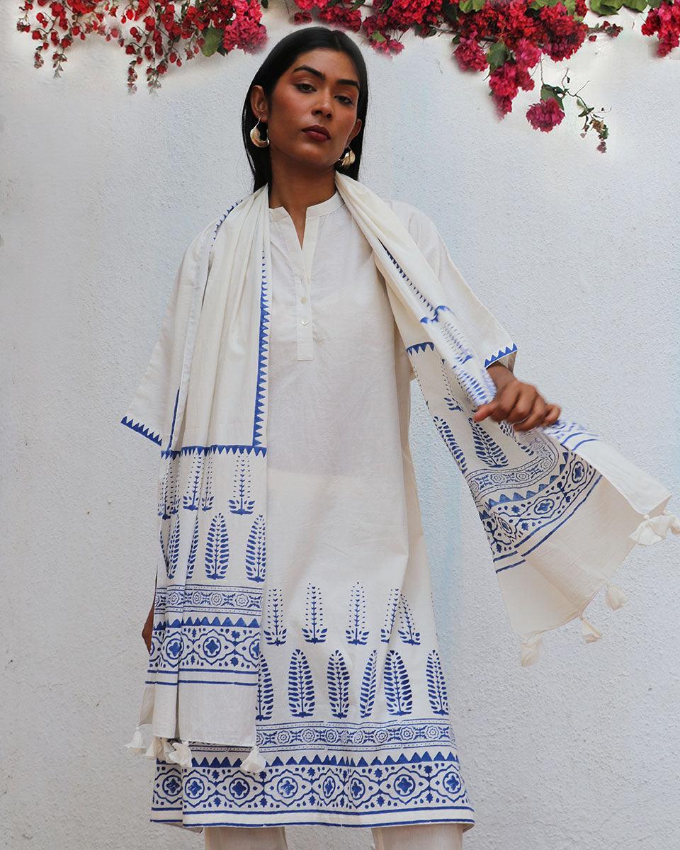 Vasara Blockprinted Cotton Kurta Set - BGVL - Image 7