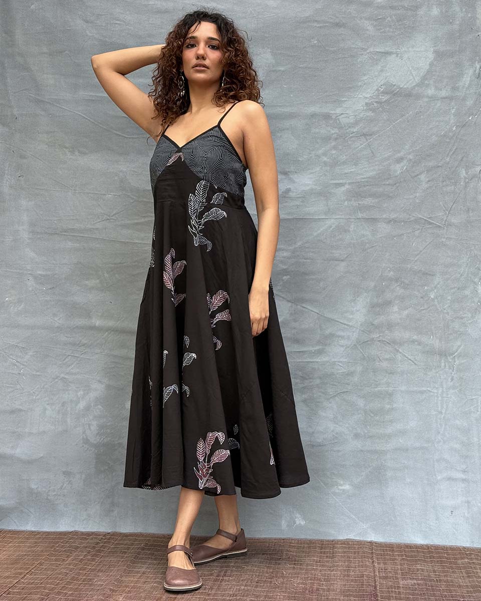 Wildflower Whispers Block printed Cotton Dress - Image 2