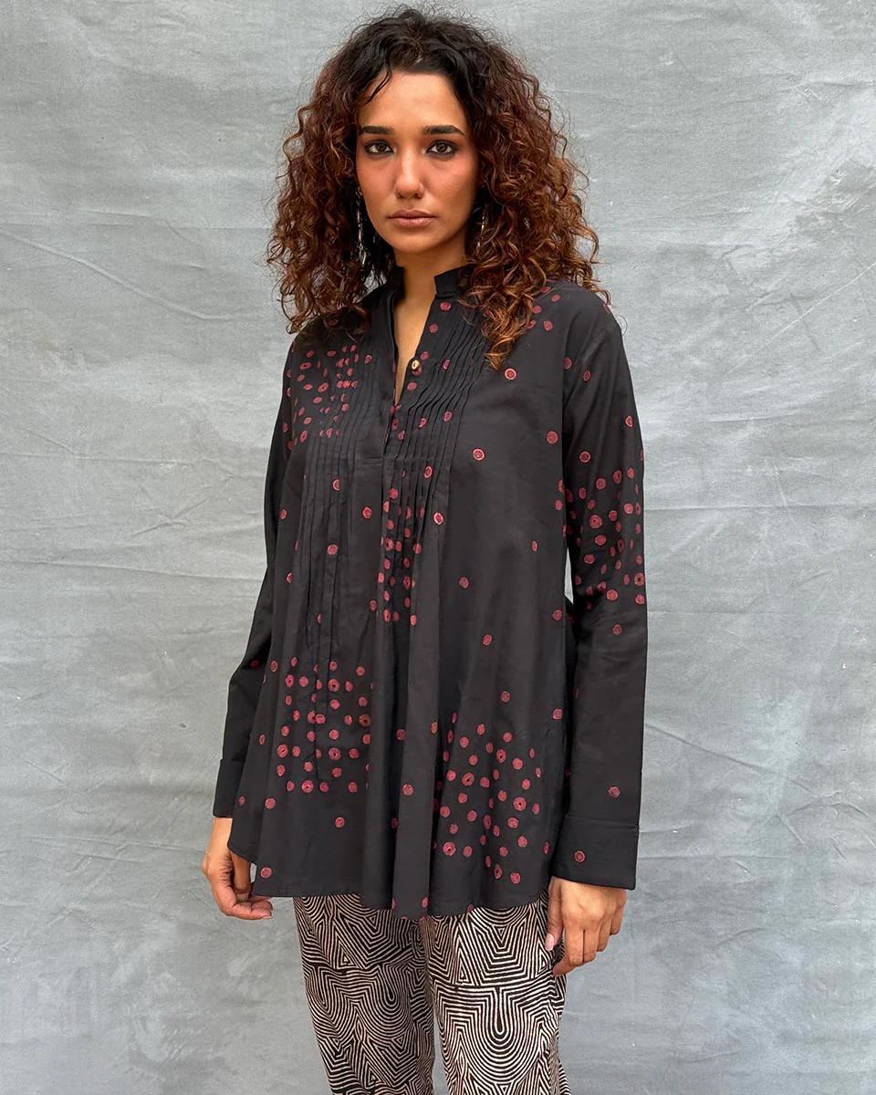 Windsong Blockprinted Cotton Top - Image 2