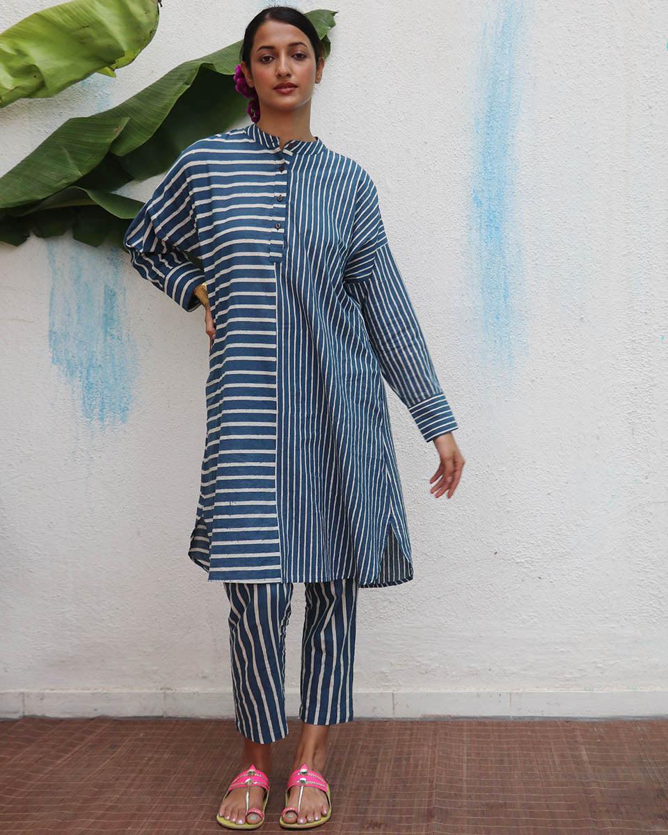 Yaasmin Blockprinted Cotton Kurta Set - Flower Girl - Image 2