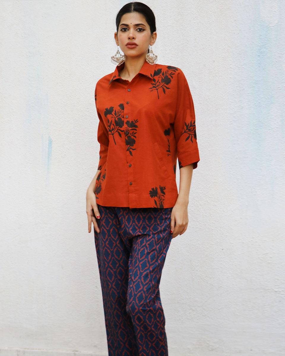 Zairah Blockprinted Cotton Shirt - NOMAD - Image 5