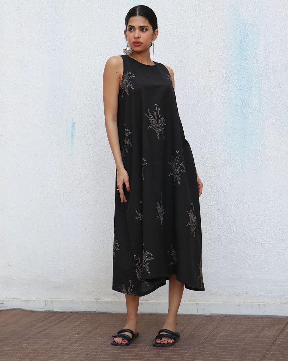Zita Blockprinted Cotton Dress - NOMAD - Image 2