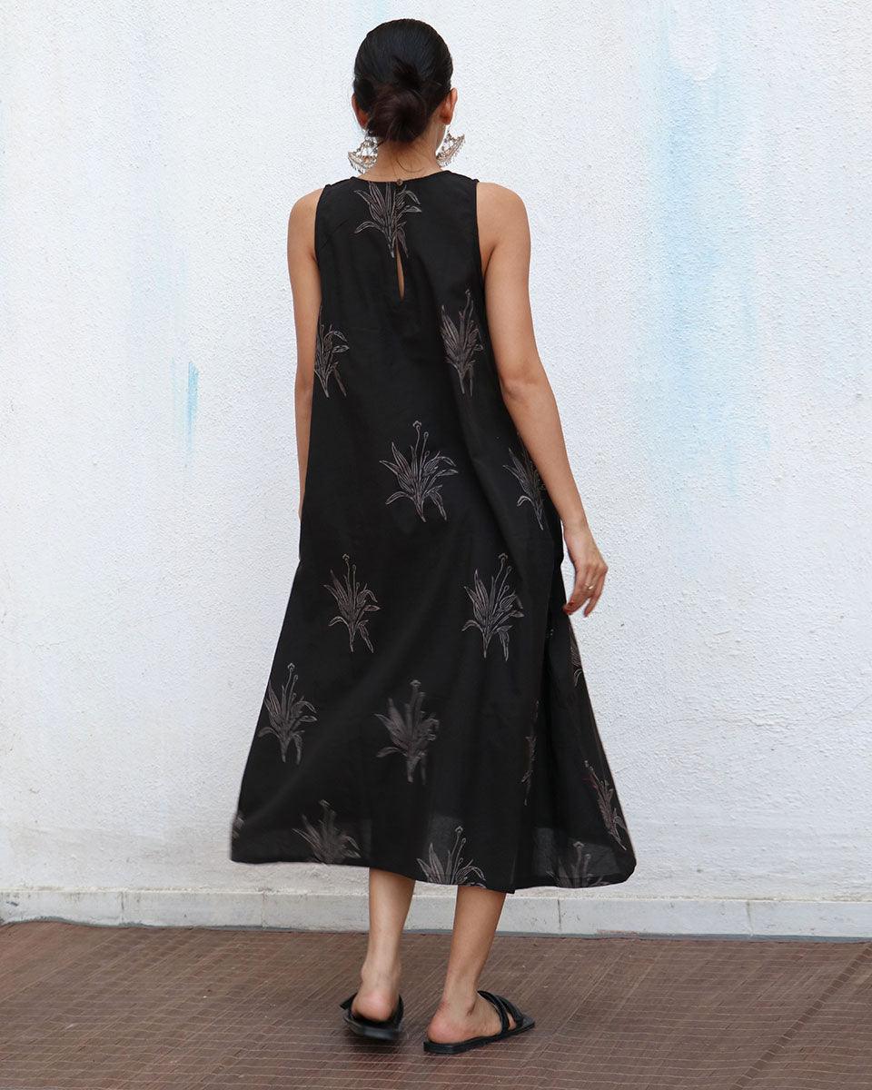 Zita Blockprinted Cotton Dress - NOMAD - Image 4