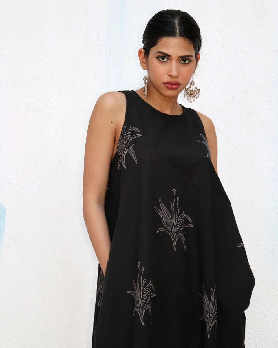 Zita Blockprinted Cotton Dress - NOMAD - Image 6
