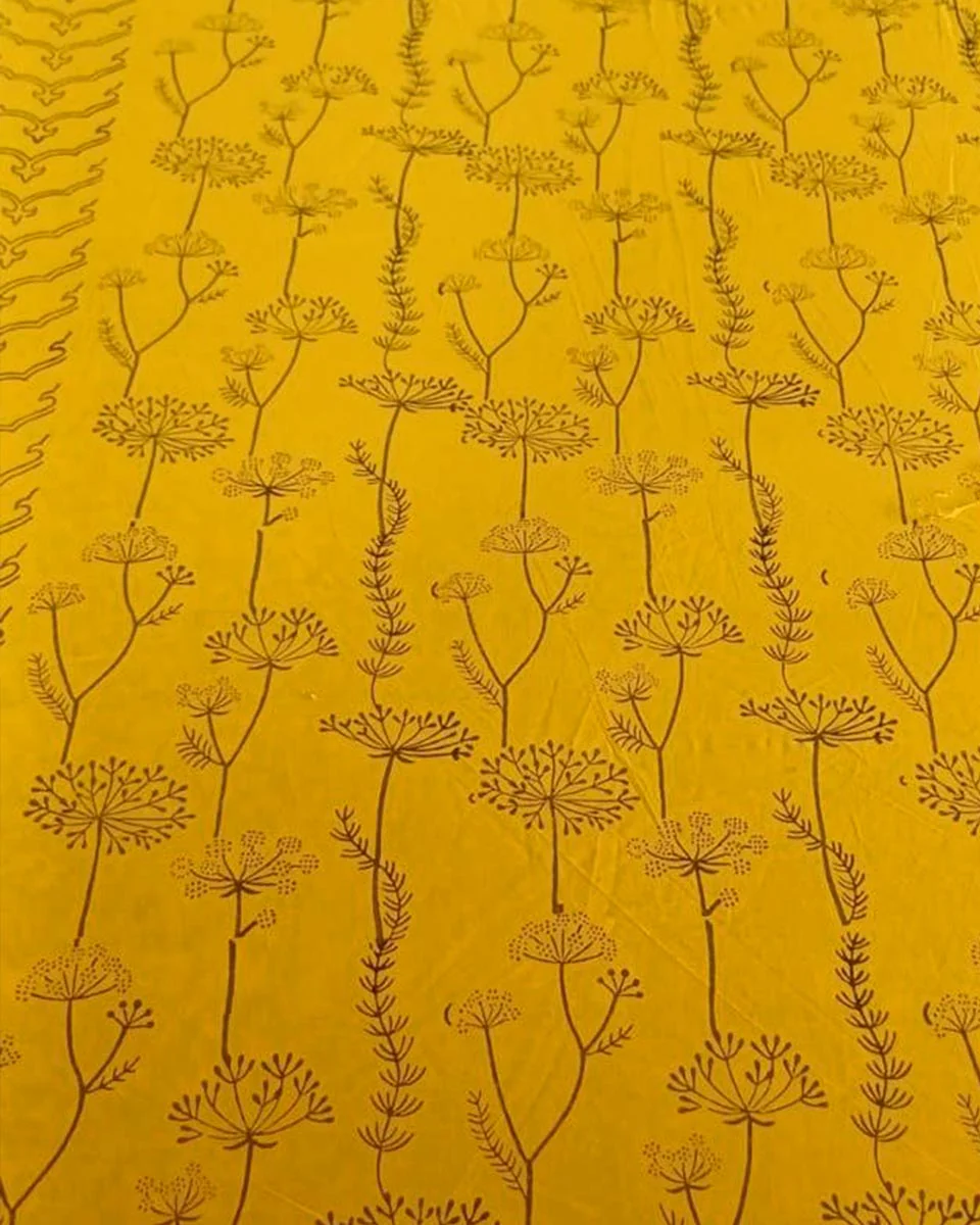 Noor Yellow Hand Block Printed Cotton Top-MYA - Image 3
