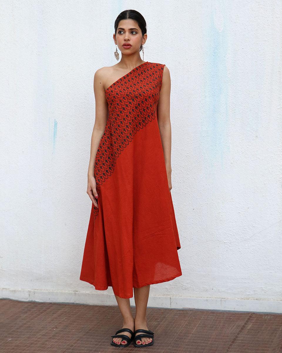 Zoe Block printed Cotton Dress - NOMAD - Image 5